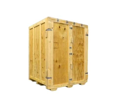 Custom wooden shipping crate for manufacturing and logistics