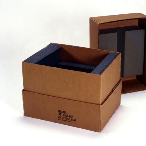 Rugged fastpack shipping container for defense and aerospace parts