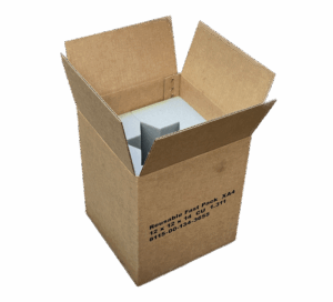 Corrugated mil spec fastpack shipping box with inserts
