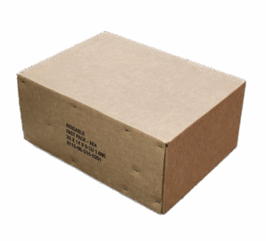 Military fastpack container with cushioning for equipment protection